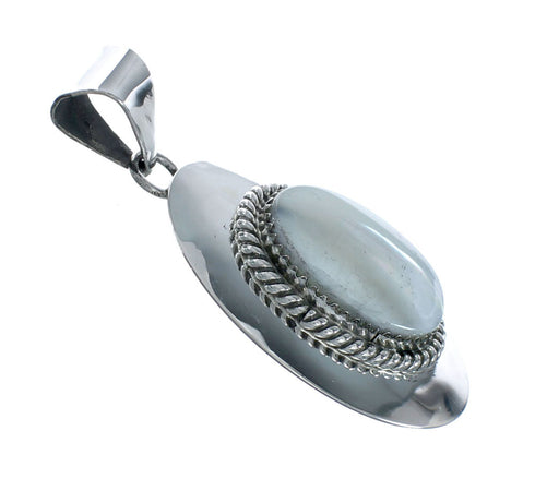 Native American Navajo Sterling Silver And Mother of Pearl Pendant X11454